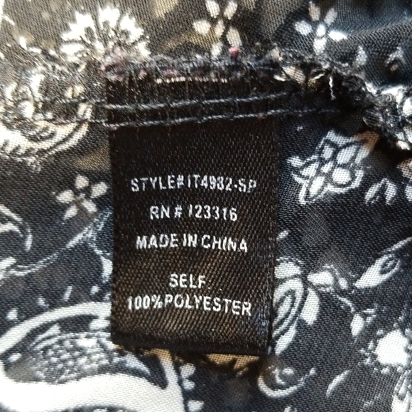 IRIS LA black white paisley camisole tank top - Picture 6 of 7